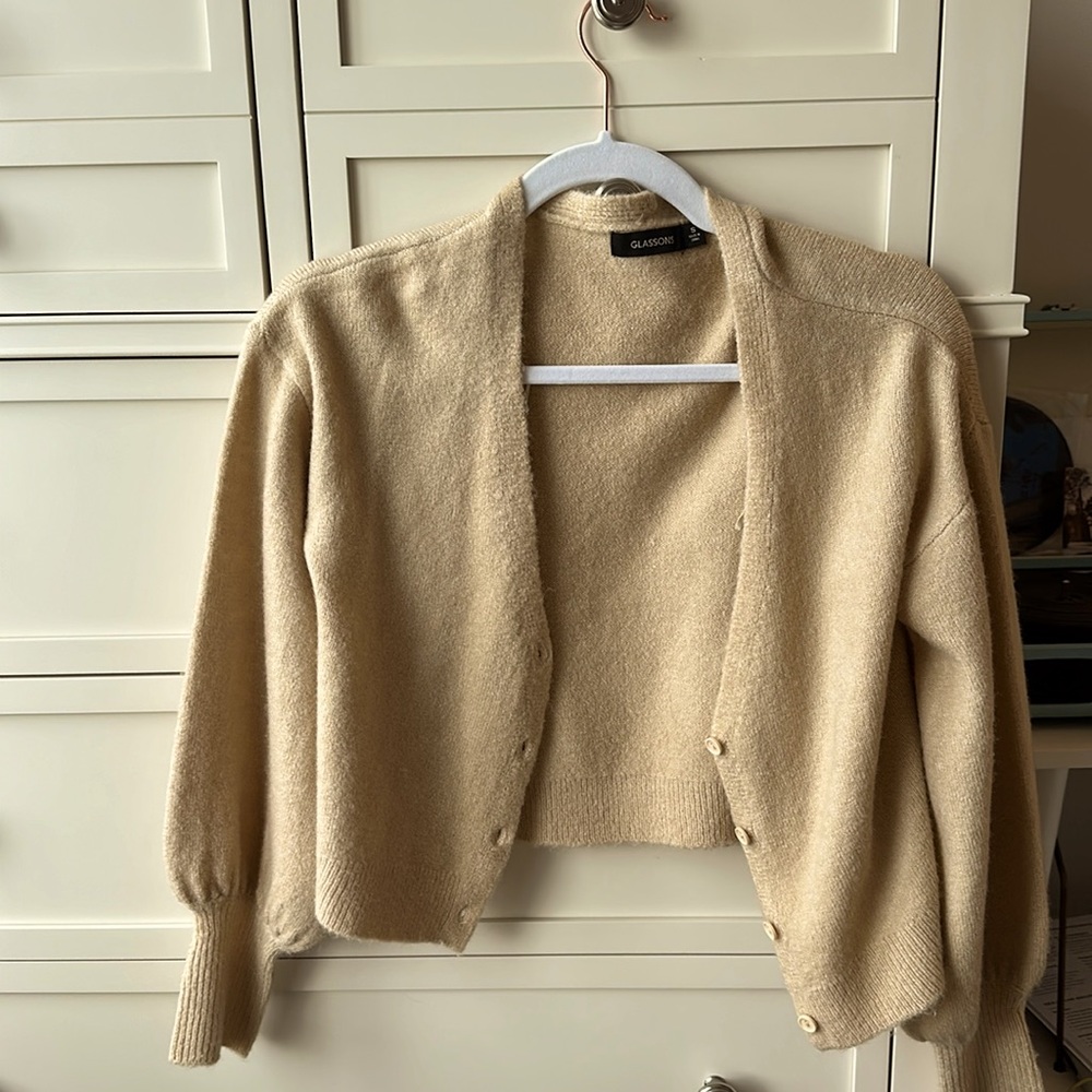 Glassons fuzzy button up cardigan